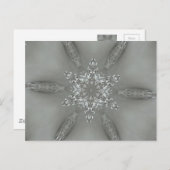 Carte Postale Étoile kaléidoscopique décorative gris argent anti (Devant / Derrière)