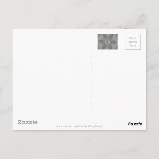 Carte Postale Étoile kaléidoscopique décorative gris argent anti (Dos)