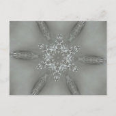 Carte Postale Étoile kaléidoscopique décorative gris argent anti (Devant)
