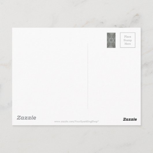 Carte Postale Étoile kaléidoscopique décorative gris argent anti (Dos)