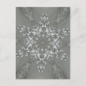 Carte Postale Étoile kaléidoscopique décorative gris argent anti (Devant)