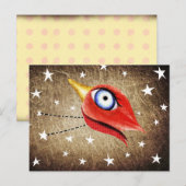 Carte Postale Étoile Oiseau d'Hiver (Devant / Derrière)