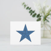 Carte Postale Étoile Origami - Bleu (Debout devant)