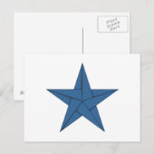 Carte Postale Étoile Origami - Bleu (Devant / Derrière)