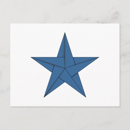 Carte Postale Étoile Origami - Bleu (Devant)