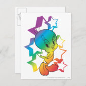 Carte Postale Étoiles arc-en-ciel TWEETY™ (Devant / Derrière)