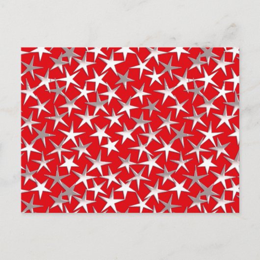 Carte Postale Étoiles argentées sur fond rouge foncé (Devant)