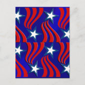 Carte Postale Étoiles blanches, rayures rouges et Arrière - plan (Devant)