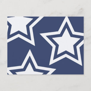 Carte Postale Étoiles Bleues Blancs