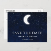 Carte Postale Étoiles Ciel Bleu Céleste Enregistrer La Date (Devant / Derrière)