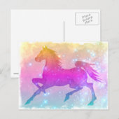 Carte Postale Étoiles Cosmic Steed Colorful Horse (Devant / Derrière)