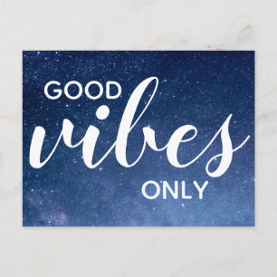Carte Postale Étoiles d'affirmation de la positivité Good Vibes 