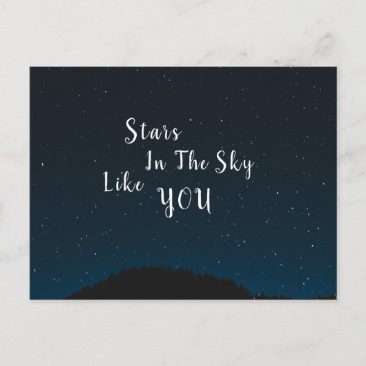 Carte Postale étoiles dans le ciel comme vous (Devant)