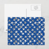 Carte Postale Étoiles d'argent sur bleu cobalt (Devant / Derrière)