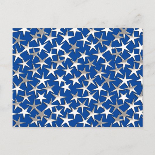 Carte Postale Étoiles d'argent sur bleu cobalt (Devant)
