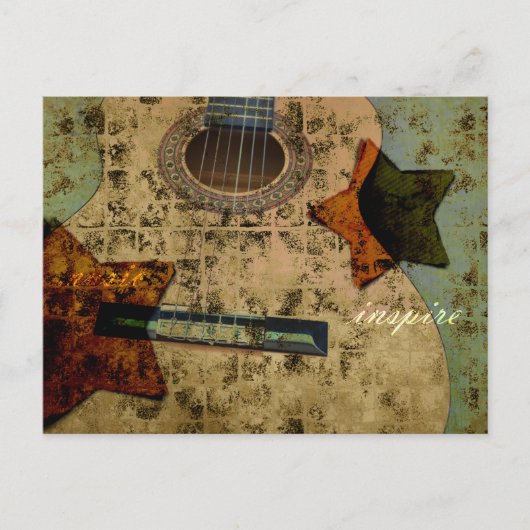 Carte Postale Étoiles de guitare inspirées (Devant)
