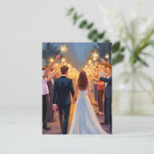 Carte Postale Étoiles de mariage | Mariage Célébration Peinte (Debout devant)