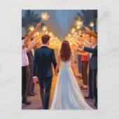 Carte Postale Étoiles de mariage | Mariage Célébration Peinte (Devant)