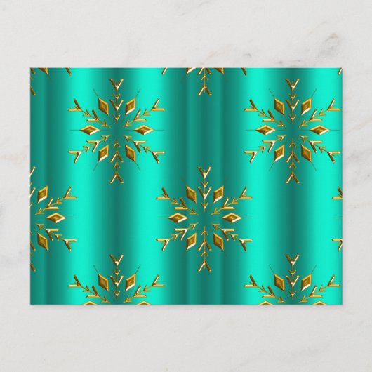 Carte Postale Étoiles de Noël turquoises et d'or (Devant)