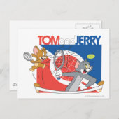 Carte Postale Étoiles de tennis Tom et Jerry 4 (Devant / Derrière)