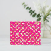 Carte Postale étoiles d'or sur fuchsia rose (Debout devant)