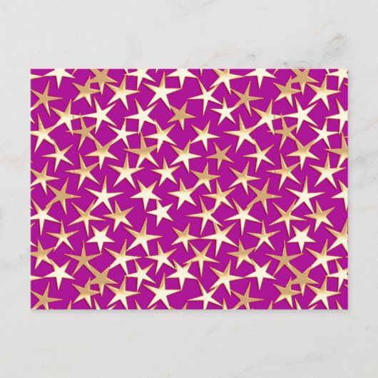 Carte Postale Étoiles dorées sur fond violet améthyste (Devant)