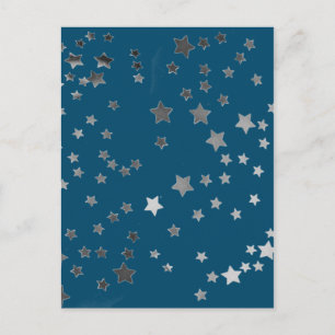 Carte Postale Étoiles éparses sur bleu