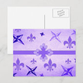 Carte Postale Étoiles et Fleur De Lis (Devant / Derrière)