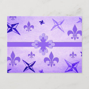 Carte Postale Étoiles et Fleur De Lis