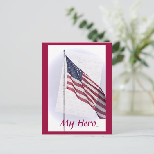 Carte postale Étoiles et rayures (Debout devant)