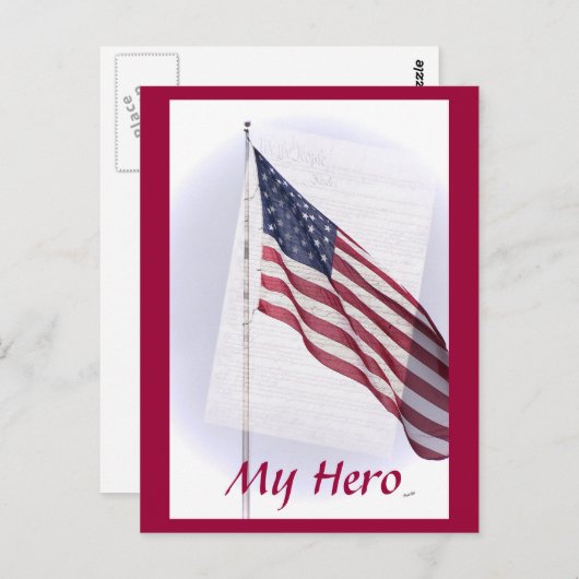 Carte postale Étoiles et rayures (Devant / Derrière)