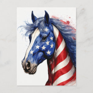 Carte Postale Étoiles et rayures Horse
