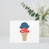 Carte Postale Étoiles et rayures Ice Cream Cone (Debout devant)