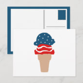 Carte Postale Étoiles et rayures Ice Cream Cone (Devant / Derrière)
