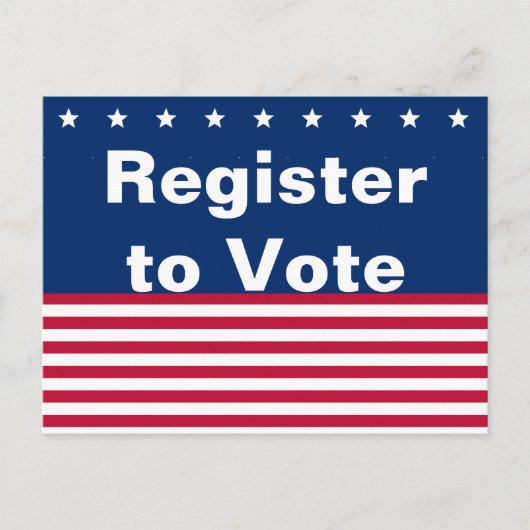 Carte Postale Étoiles et tripes patriotiques Inscrivez-vous pour (Devant)
