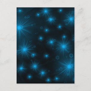 Carte Postale étoiles festives bleues