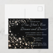 Carte Postale Étoiles flottantes dorées modifiables Invitation (Devant / Derrière)