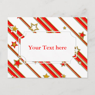 Carte Postale Etoiles & Grilles Motif or rouge + vos idées