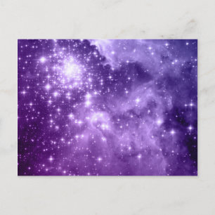 Carte Postale Étoiles magiques violettes