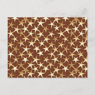Carte Postale étoiles or sur chocolat brun