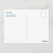 Carte Postale Étoiles rétro sarcelle et blanc modifiables (Dos)