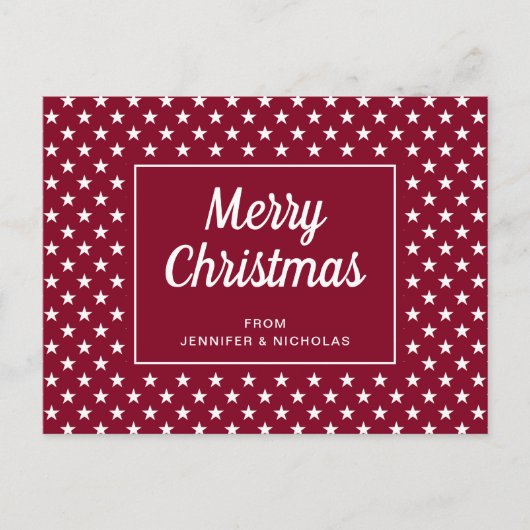 Carte Postale Étoiles Rouges Moderne Joyeux Noël (Devant)