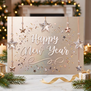 Carte Postale Étoiles Suspendues Bonne Année Chic