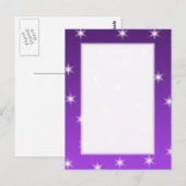 Carte Postale Etoiles violettes et blanches, Motif. (Devant / Derrière)