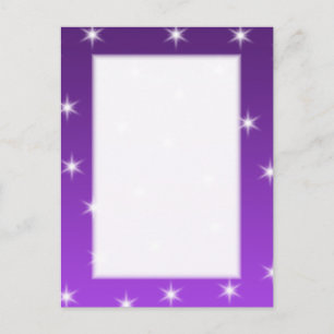 Carte Postale Etoiles violettes et blanches, Motif.