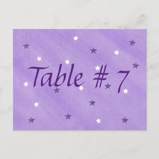 Carte Postale Etoiles violettes et blanches Numéro de tableau Ca (Devant)