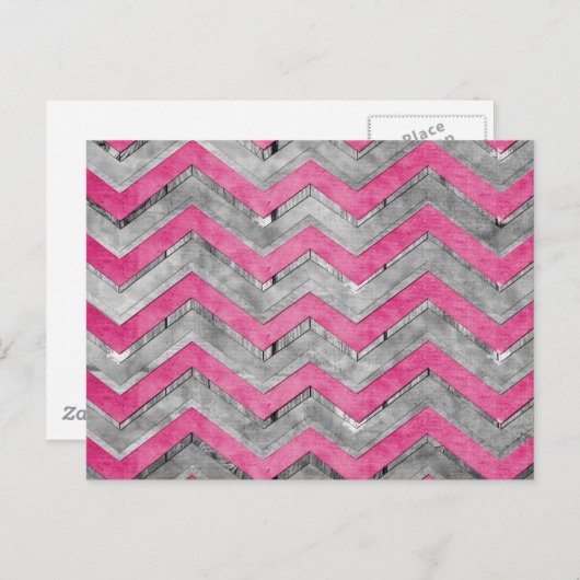 Carte Postale Étonnant cool chevron zigzag motif (Devant / Derrière)