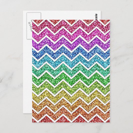 Carte Postale Etonnant cool tendance chevron zigzag motif arc-en (Devant / Derrière)