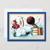 Carte Postale Étrange, bizarre, drôle Pudding de Noël Pudding Pe (Devant / Derrière)