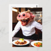 Carte Postale Étrange Chef Monstre Drôle (Devant / Derrière)